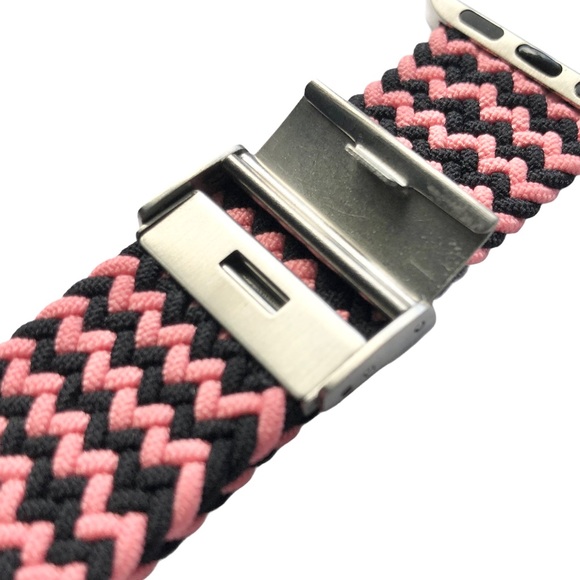 Elastic Adjustable Band Apple Watch 38/40/41mm Pink Black Chevron Stretchy - Picture 6 of 9